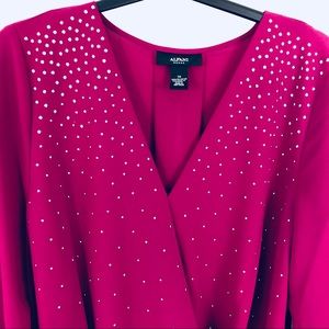 Alfani 1x NWT Blouse Embellishment Hi-Low Bling